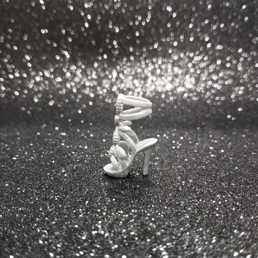 Barbie High Heeled Silver Sandals with Jewel Details