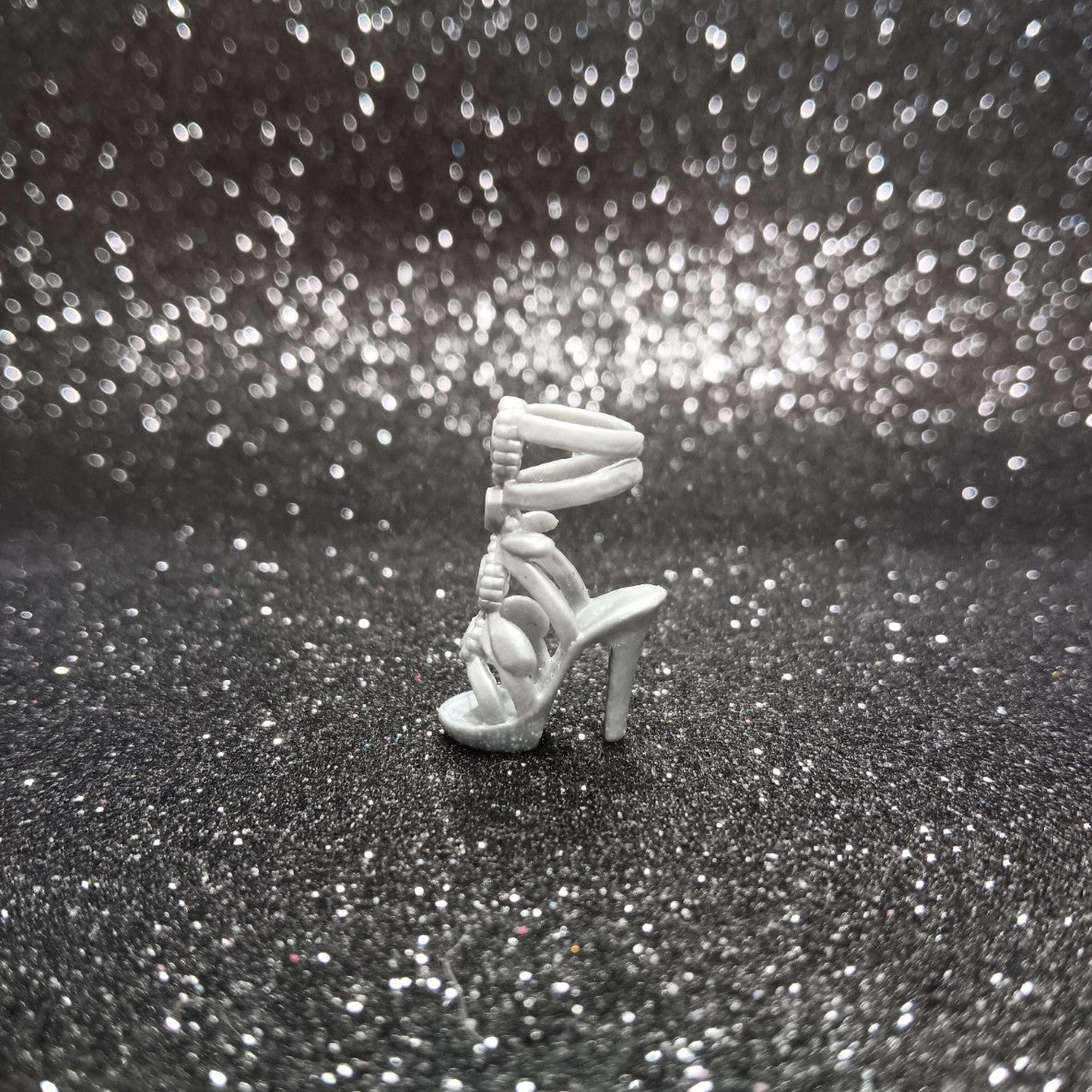 Barbie High Heeled Silver Sandals with Jewel Details