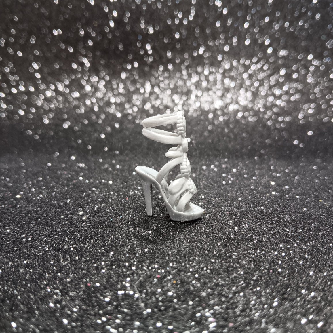 Barbie High Heeled Silver Sandals with Jewel Details