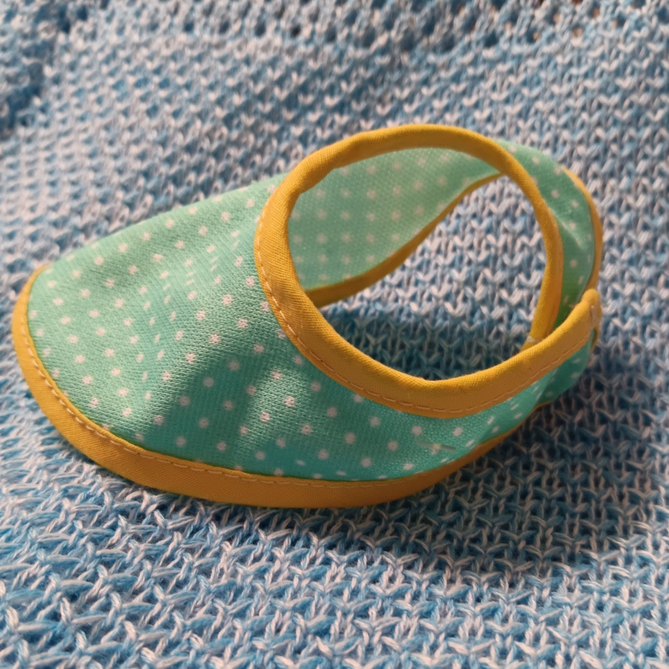 Baby Alive Sized Green and Yellow Polka Dot Bib