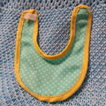 Baby Alive Sized Green and Yellow Polka Dot Bib