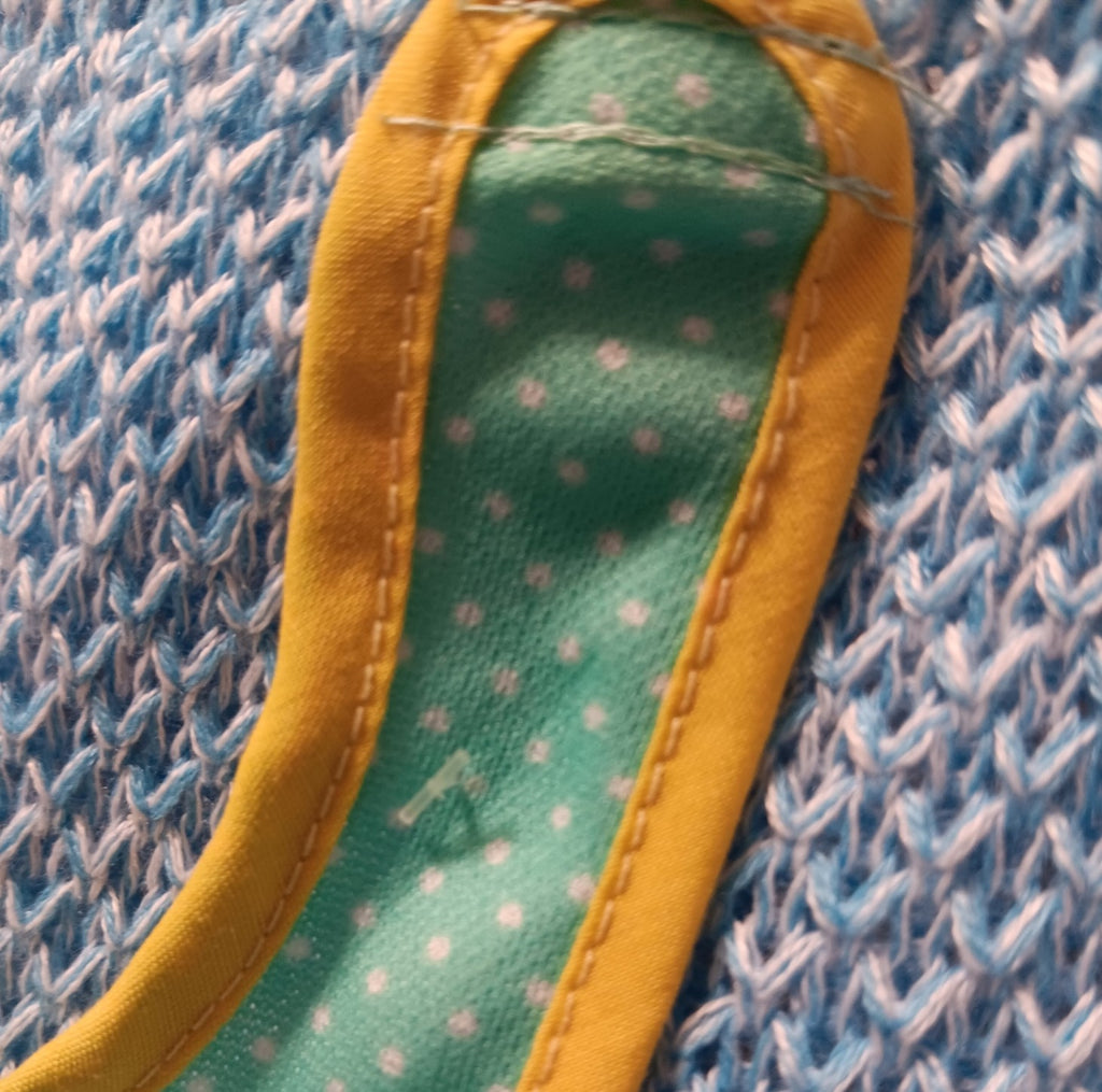 Baby Alive Sized Green and Yellow Polka Dot Bib