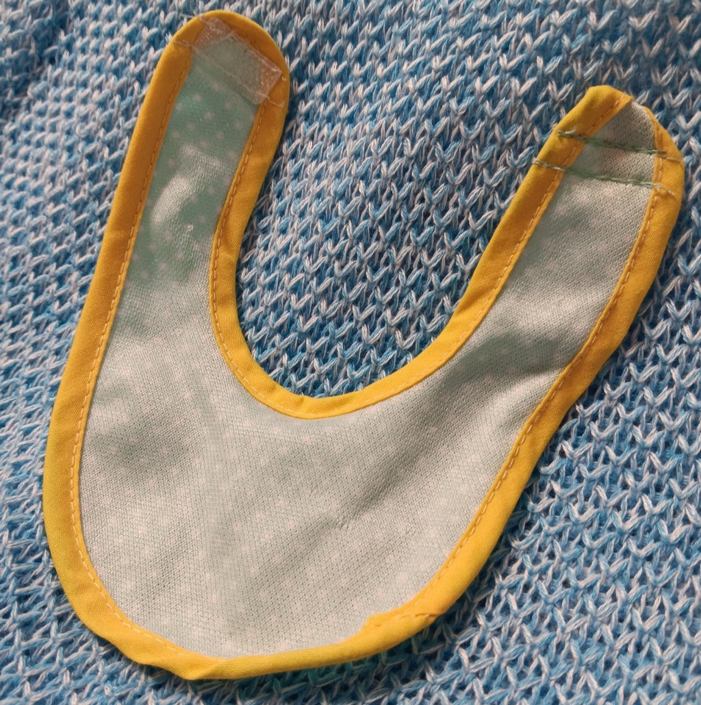 Baby Alive Sized Green and Yellow Polka Dot Bib