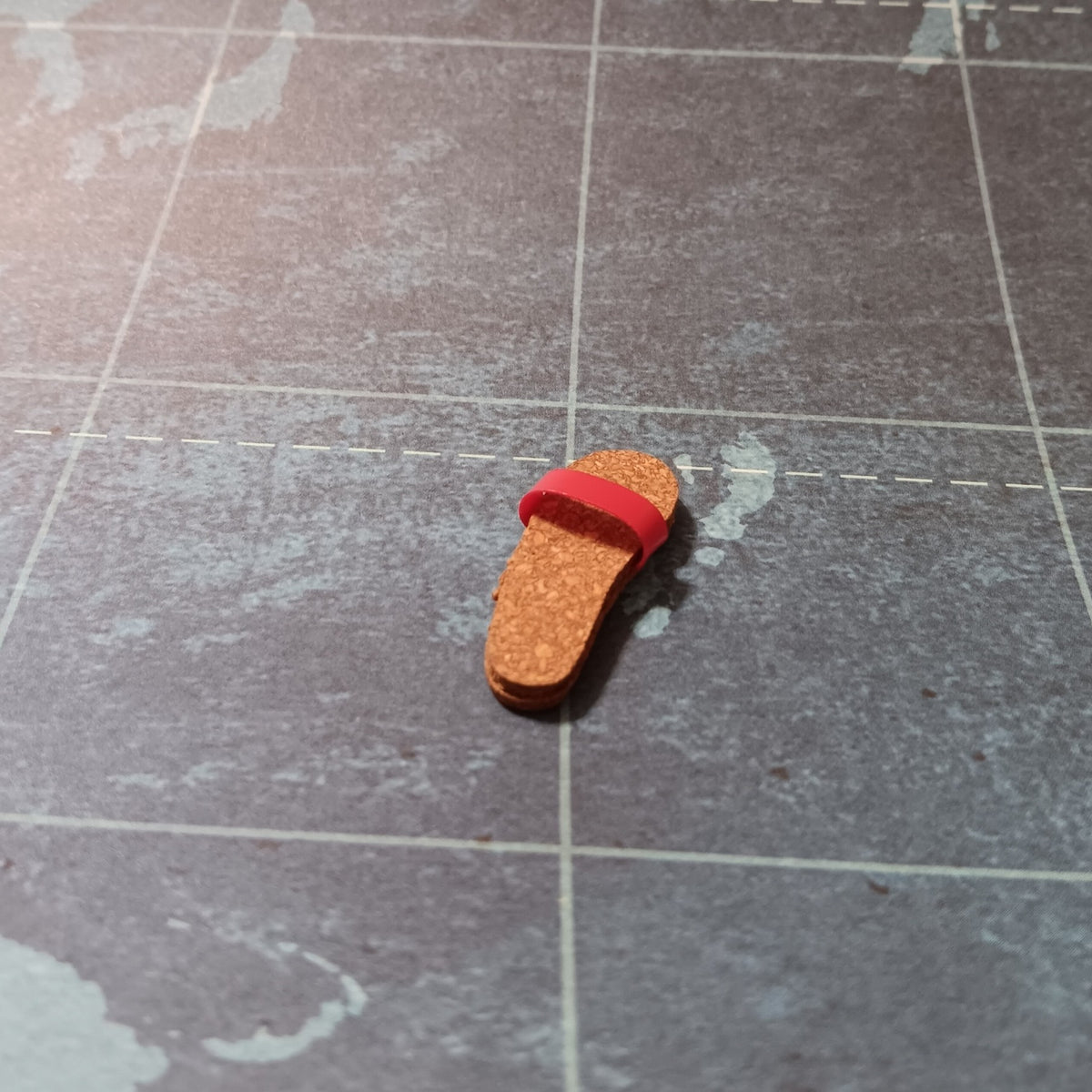Vintage #1 Ken Cork Left Sandal with Red Strap